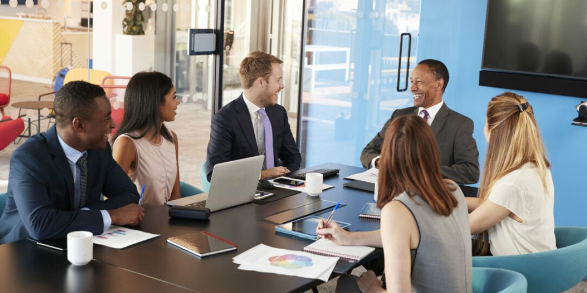 Young professional colleagues at a business meeting